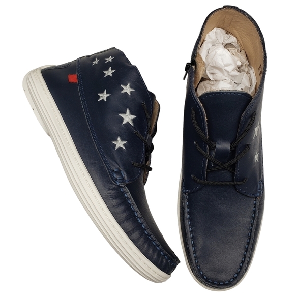 Marc JosephNIB Houston Bootie Navy Napa Leather Lace Up Boots Boy's 5.5